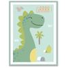 [A0721] - Children's Canvas 'Dinosaur' Green - 40x30 Cm