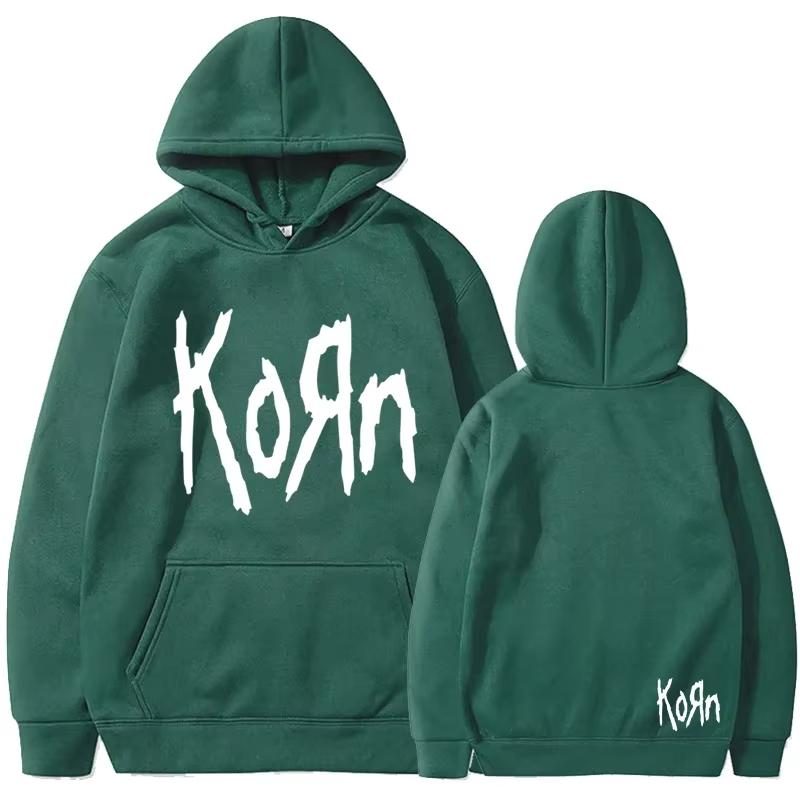Толстовка с надписью Korn Rock Band Letter для мужчин и женщин в стиле хип-хоп в стиле Харадзюку, толстовка для отдыха и улицы, осенне-зимняя унисекс-толстовка