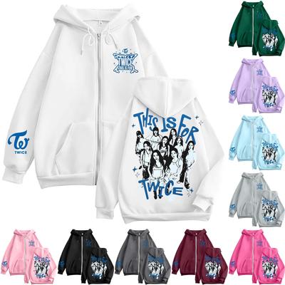 Женская повседневная модная толстовка с капюшоном на молнии с длинными рукавами и принтом