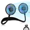 USB Rechargeable Mini Sports 3-speed Adjustable Neck Dual Fan Home Officeoutdoor Travel Compact Hanging Neck Fan