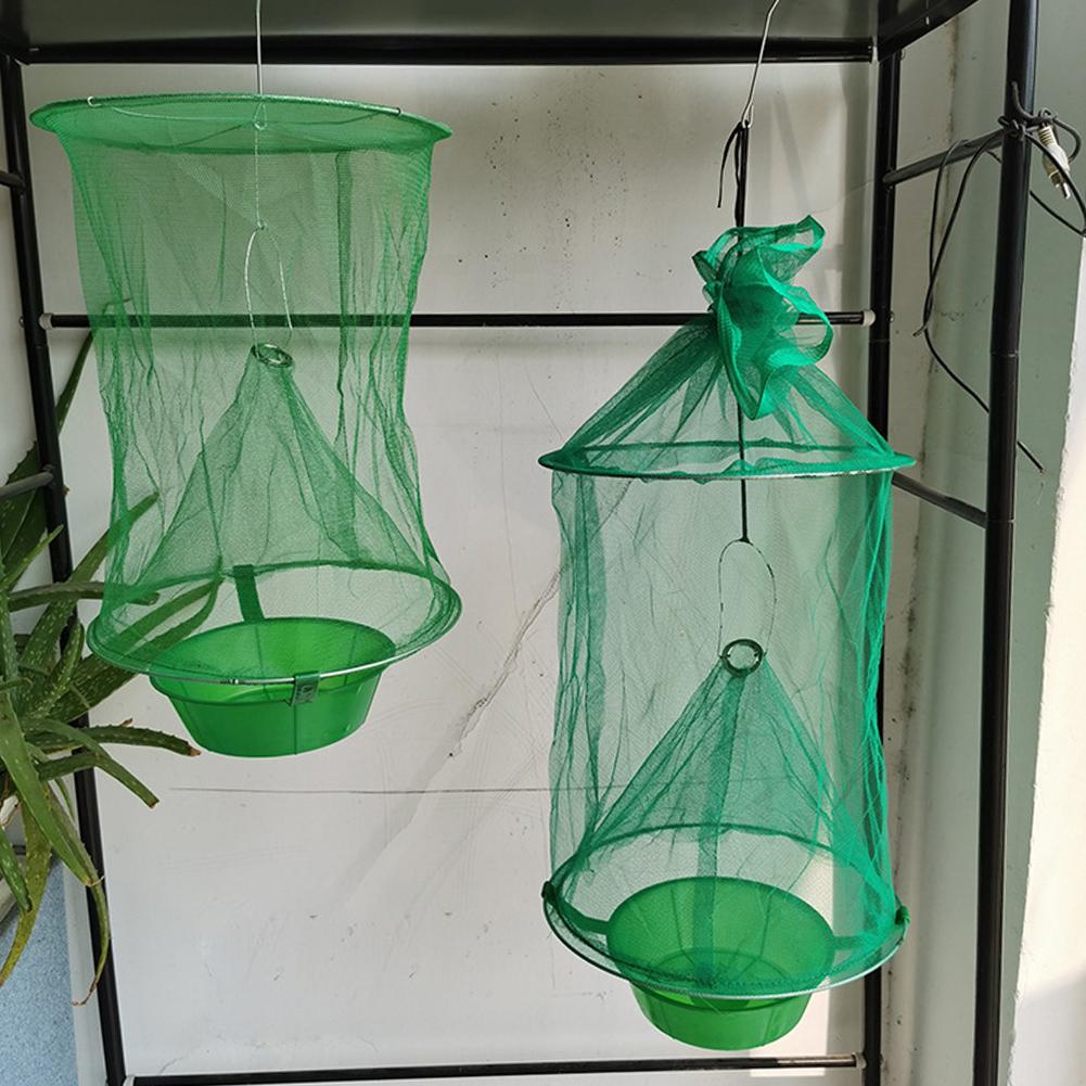 Hanging Fly Killer Net Trap Reusable Folding Flies Catcher Cage Practical Flies Net Traps Pest Control Tool for Household Garden