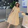 Maternity Clothes Nursing Clothes Fashion Temperament Floral Out Loose and Thin Medium and Long Dress