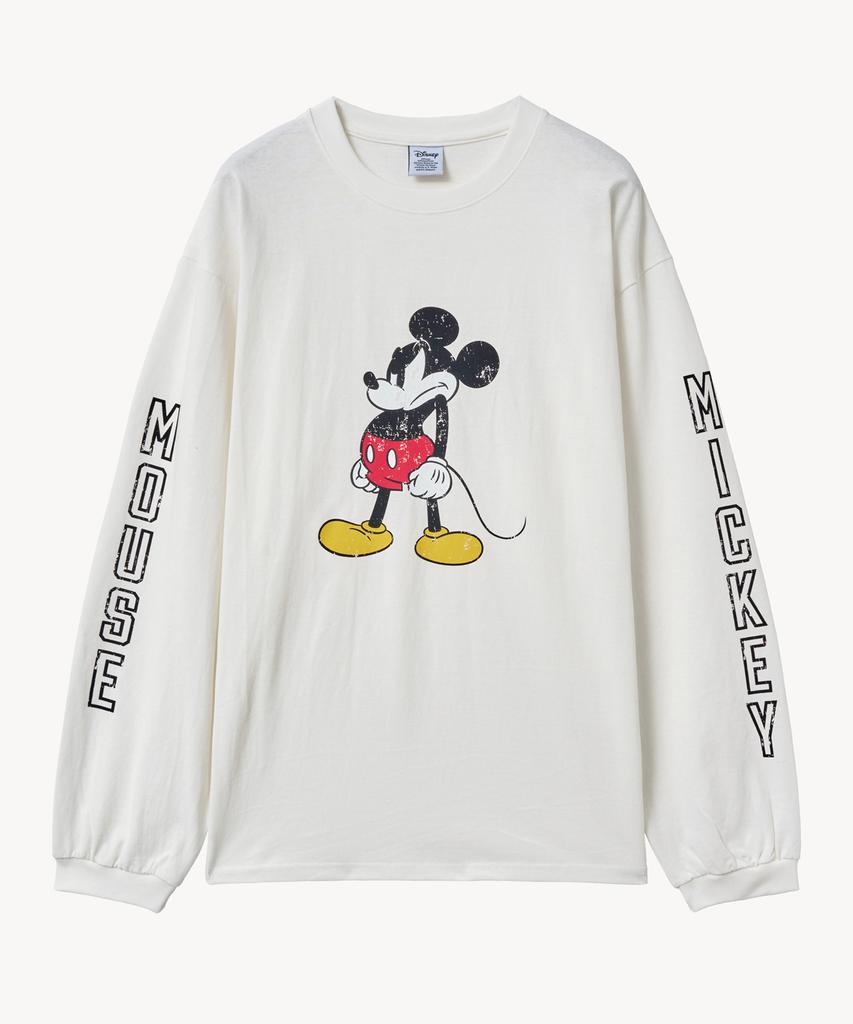 VTWO Angry _Mickey_ Long Sleeve Tee (White)