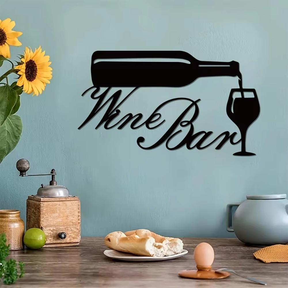 1pc Wine Bar Metal Wall Art Sign - Elegant Home Décor for Kitchen Living Room, Bedroom, and Porch, Perfect Housewarming Gift