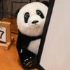 Cute Backpack Panda Flower Plush Toy Zoo Souvenir Qizai Doll Party Home Ornament