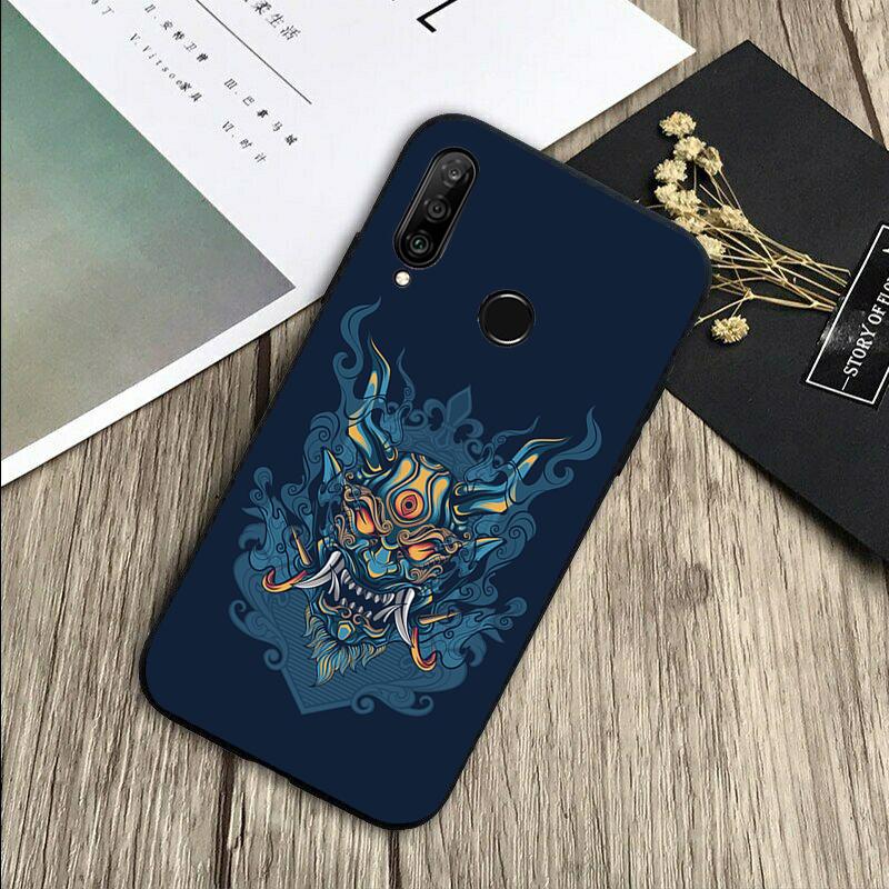 Samurai Oni Mask For Huawei Nova 8i 11i 12i 12s 9 10 SE Y60 Y70 Y90 Y72 Y73 Y61 Y91 P60 Pro P30 P40 Lite Case