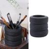 Car Tyre Design Tire Shaped Pen Holder Black Stack Box Pencil Holder Office Decor