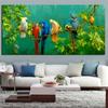 Artistic Parrot Bird On Branches Wood Landscape Oil Painting On Canvas Poster Print Wall Picture For Living Room Cuadros Decor