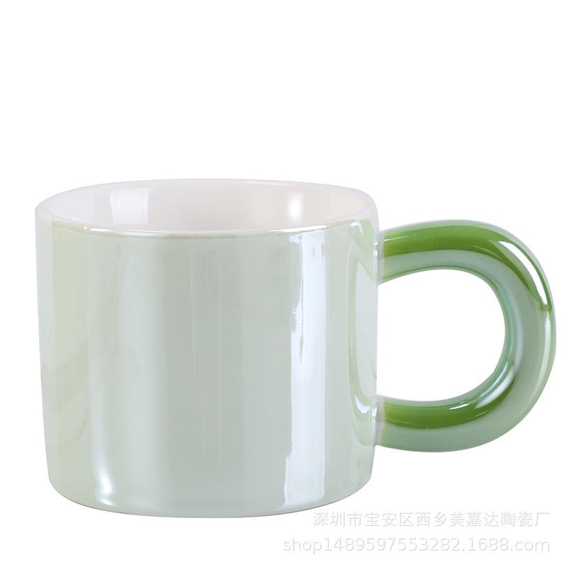 Creative Light Luxury Pearlescent Glaze Boys And Girls High Value Cup Couple Afternoon Tea Souvenir Coffee Cup