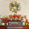Simulated Wreath Autumn Maple Leaf Pumpkin Pine Cone Berry Wreath Realistic Simulated Fall Harvest Thanksgiving Door Decor