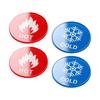 2 Pairs Acrylic Hot Cold Sign Waterproof Self-adhesive House Kitchen Bathroom Office Water Temperature Indication Sign Round Square Warning Sign