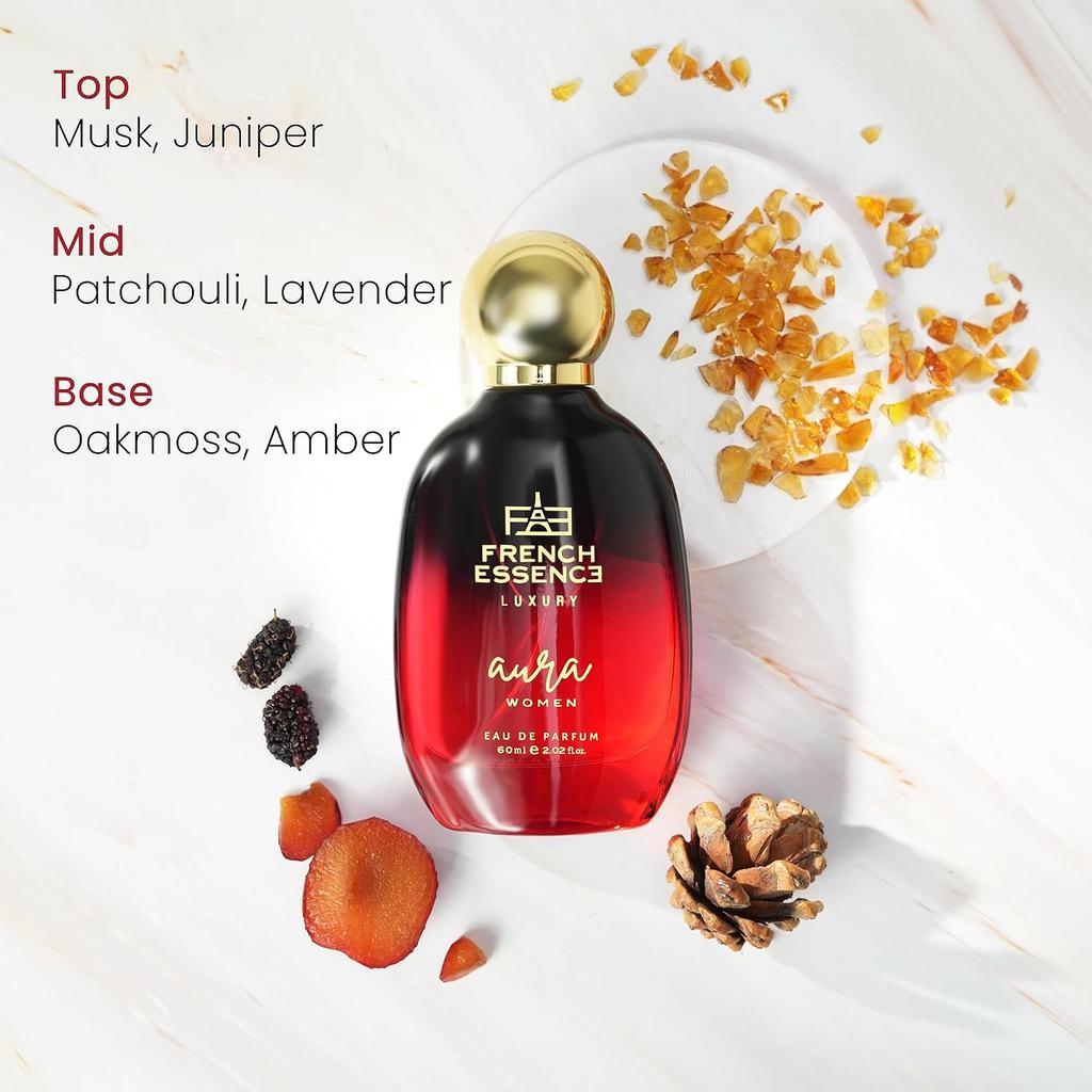 French Essence Eau De Parfum Для женщин, 60 мл | Роскошные духи премиум-класса | Стойкий аромат | Подарок жене и подруге девушки (Аура)