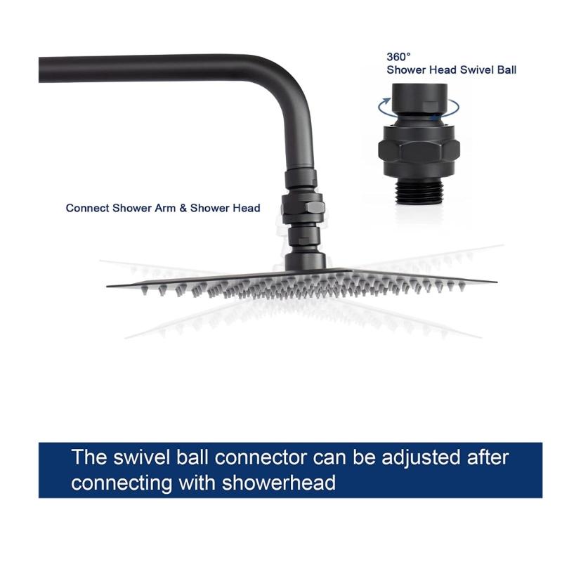 Adjustable Shower Arm Connector Brass Shower Head Swivel Ball Adapter Enhances  Durability & Rusts Resistance for Bathroom