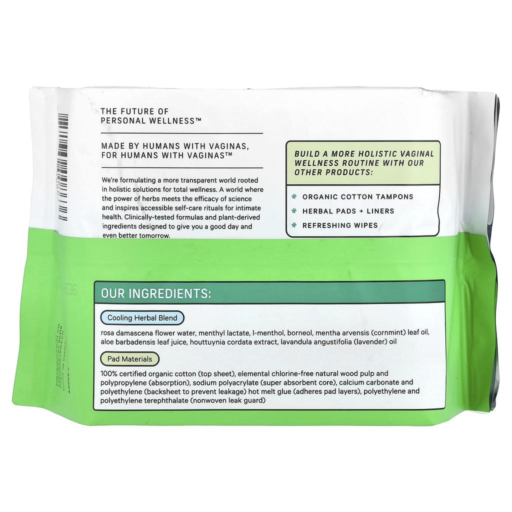 100% органический хлопковый покров, прокладка для обильных выделений, 20 штук