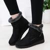 Women Snow Boots Warm Thickened Anti-Slip Ankle Booties Flat Shoes with Zipper