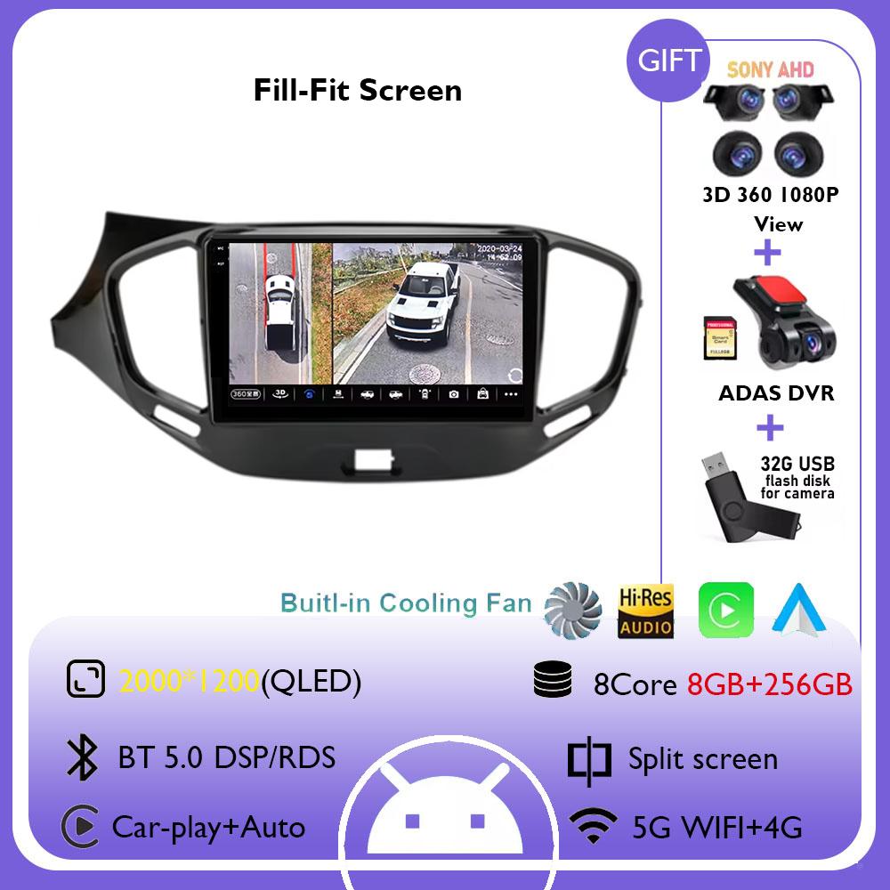 Android 14 Carplay Car Radio для LADA Vesta Cross Sport 2015 - 2020 Мультимедийный проигрыватель Стерео GPS 2K QLED Автомагнитола Нет 2din 2 din