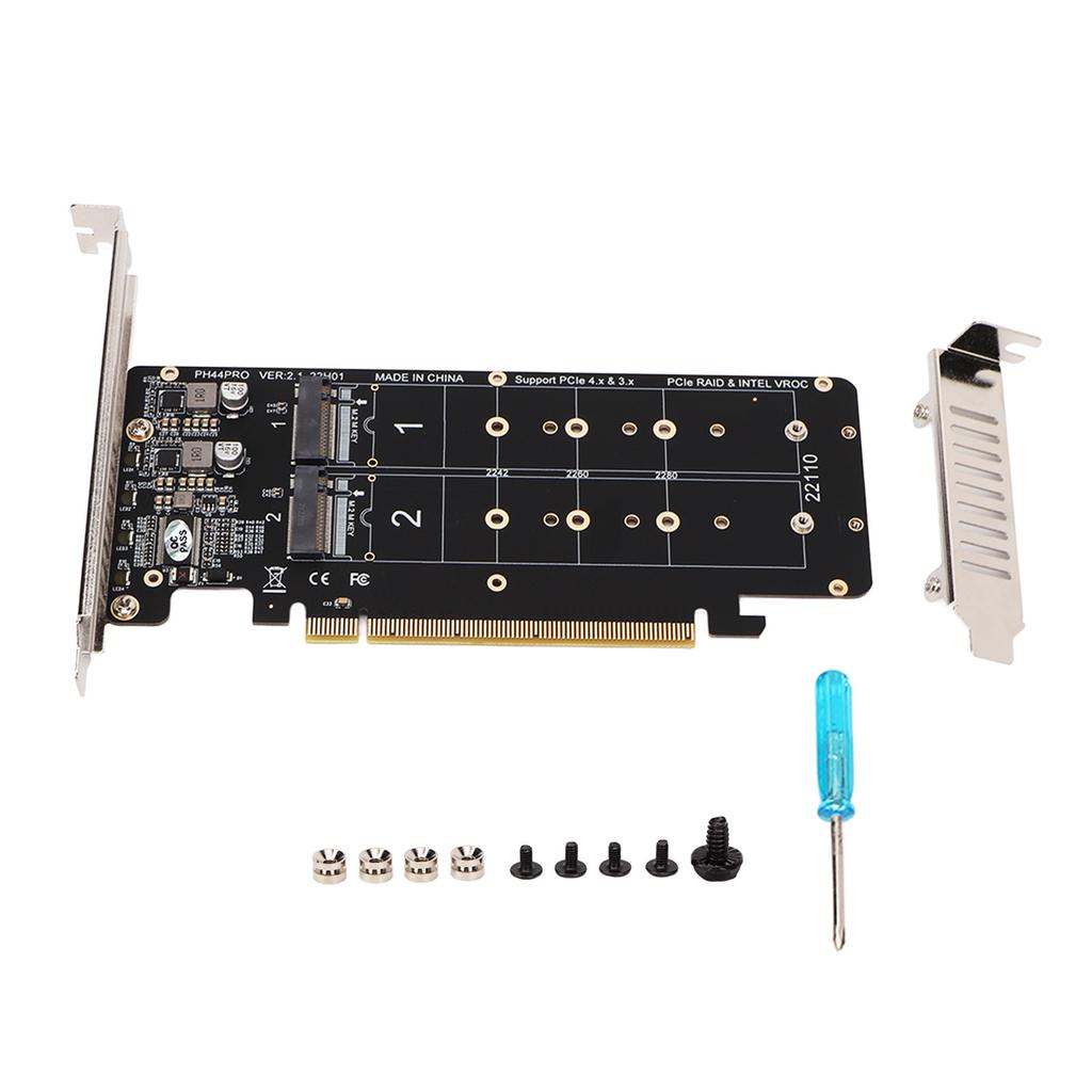 PCIE X16 To M.2 M KEY Expansion Card NVMEx4 SSD 2U Server RAID Array Expansion Card with LED