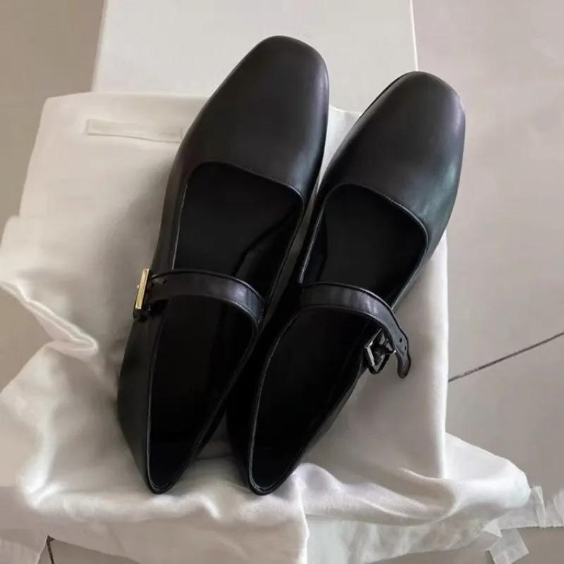 2024 весенне-осенняя дизайнерская женская обувь на плоской подошве, модные женские лоферы с пряжкой, женская элегантная обувь