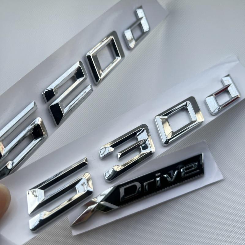 Хромированные Наклейки-Шильдики 520d 530d Xdrive 3D Буквы На Багажник Автомобиля Наклейка Для BMW 520d E60 E61 E39 F10 F07 G30 Аксессуары