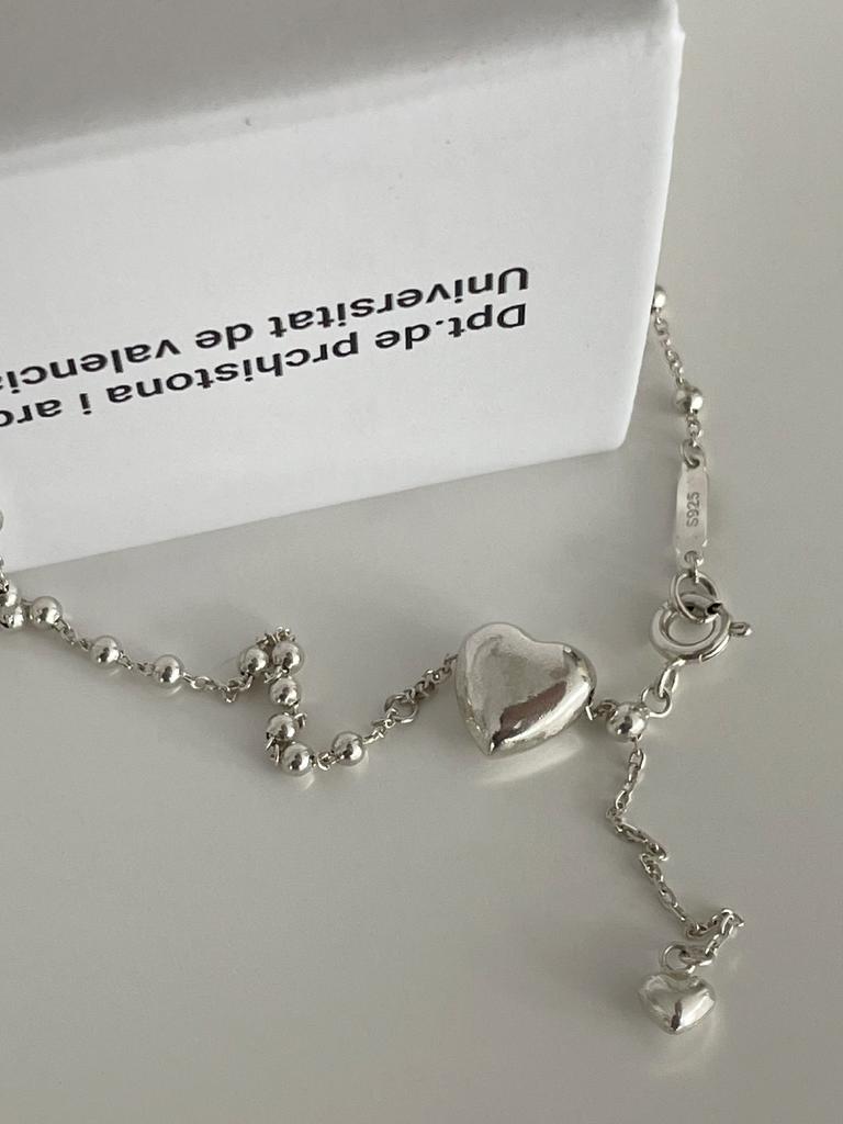 Серебряное ожерелье Melliv с объемным сердцем_Mvn45