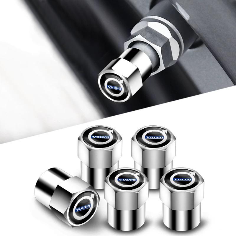 4/8 Pcs Car Wheel Valve Covers Dustproof Decoration Caps For Volvo ES90 EC40 EX40 EM90 XC90 V90 V60 XC60 V40 S80 S60 S90 C40 XC4