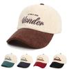 Women Hat Letter Embroidery Vintage Corduroy Baseball Hat Candy Warm Winter Hat Men Women Fresh Hip Hop Hat Bone Gorras