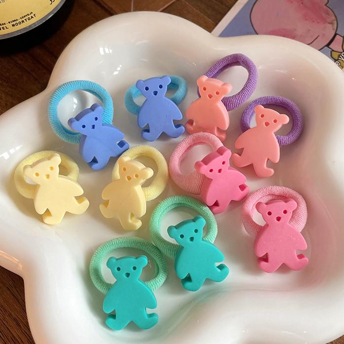 10 шт., мини-детская повязка для волос Kawaii, эластичная веревка для волос с мультяшным цветочным принтом и животными для маленьких девочек, маленькая повязка для волос, прекрасный головной убор