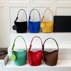 Solid Color Women Suede Shoulder Bucket Bags Large Capacity Versatile Ladies Underarm Tote Casual Female Phone Handbags Purse CLE