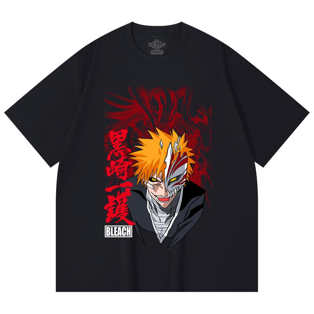 230 Gsm 100% Cotton Bleach V1 Ichigo Print Unisex Heavy Cotton T Shirt