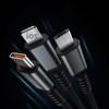 3-в-1 100 Вт быстрая зарядка USB-Type-C Micro кабель для быстрой зарядки для iPhone 15 Samsung Xiaomi Huawei
