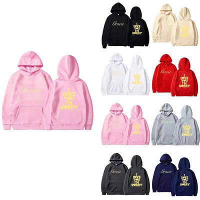 Женская однотонная толстовка с капюшоном и длинным рукавом с принтом