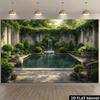 2D Stone Patio Greenery Portrait Photo Backdrop