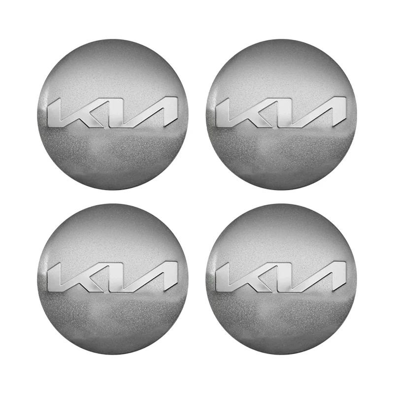 MYMX8 4pcs 56mm Car Wheel Center Cover Stickers Hub Cap Accessories For KIA EV6 Sorento Niro Stinger Ceed Carnival K5 K9 Soul Carens