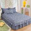 Bed Skirt Cotton Bedspread Set Embroidery Bed Dress Pillow Cases 3 Pieces/Set For King/Queen Double 1.5/1.8/2M Sheet Cover