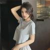 2024 Summer Hot Girl Embroidered Slim Short-Sleeve Crop Top