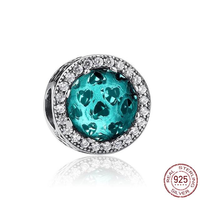 925 Sterling Silver Green Series Flower Tree Apple Pendant Diy Fine Beads Fit Original Fashion Charms Bracelet Women Jewelry