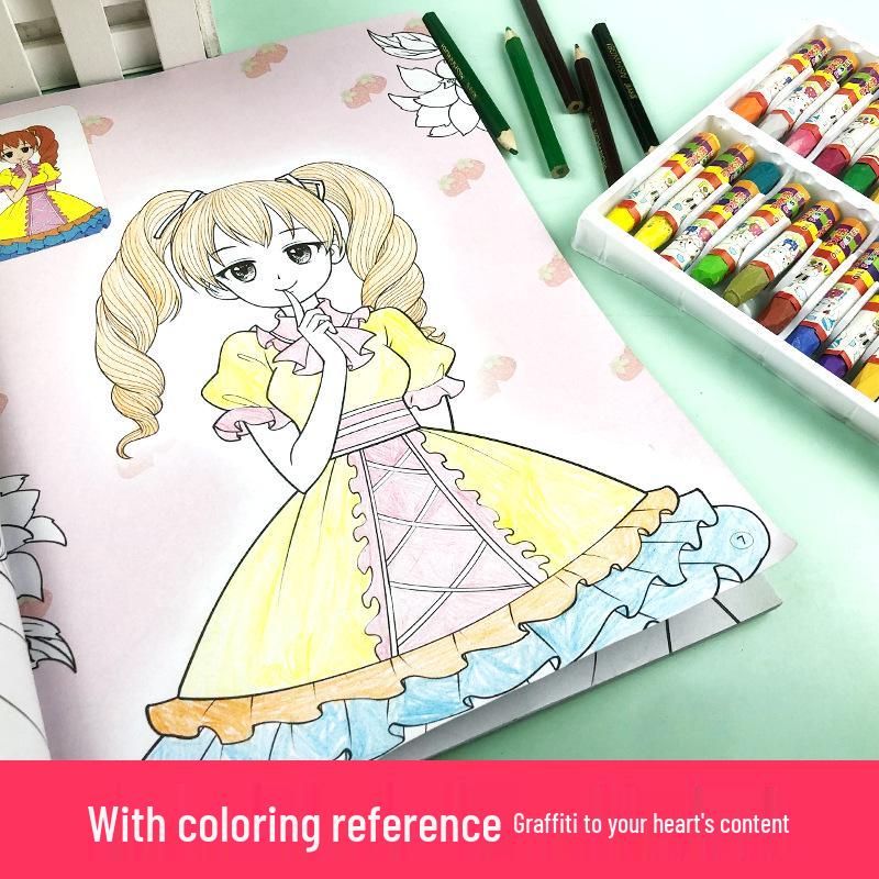 Книжка-раскраска «Принцессы» для девочек 3-10 лет