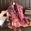 Elegant Women Hijab Shawls Luxury Wraps Long Thin Silk Scarf  Autumn