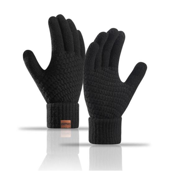 4 Pcs/Set Women Winter Hat Scarf Gloves Socks Set Thick Plush Knitted Warm Cap Touch Screen Gloves Elastic Ear Protection Windproof Winter Outdoor