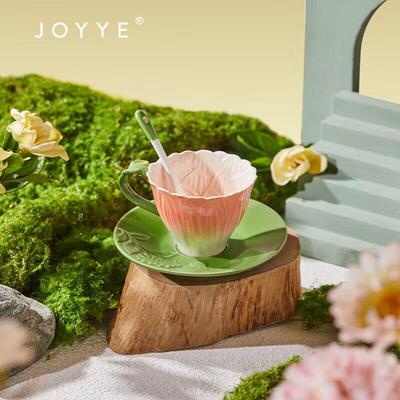 Керамическая кружка JOYYE под глазурью с ложкой, подарочный набор