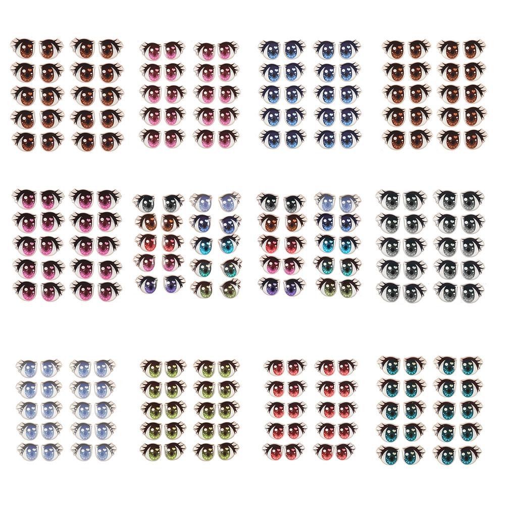 Anime Figurine Doll Cartoon Eyes Stickers Clay Decals Love Cute Sticker Face Organ Paster