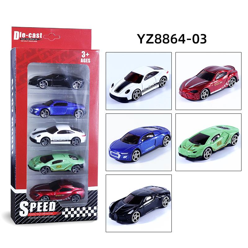 5 шт. в упаковке 1/64, имитация сплава, ретро модель спортивного автомобиля, детская игрушечная машина, раздвижная модель автомобиля, детский подарок на день рождения
