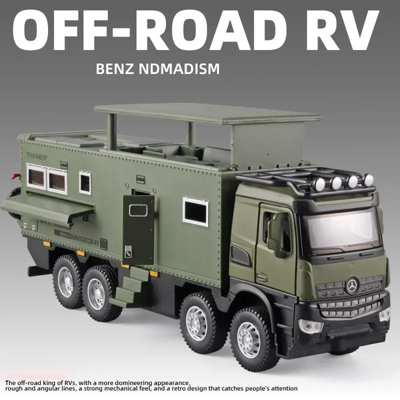 New 1/24 NOMADISMs Arocs Unimog Alloy Motorhome Touring Car Model Diecast Metal Toy Off-road RV Vehicles Model Sound Light Kids Gift