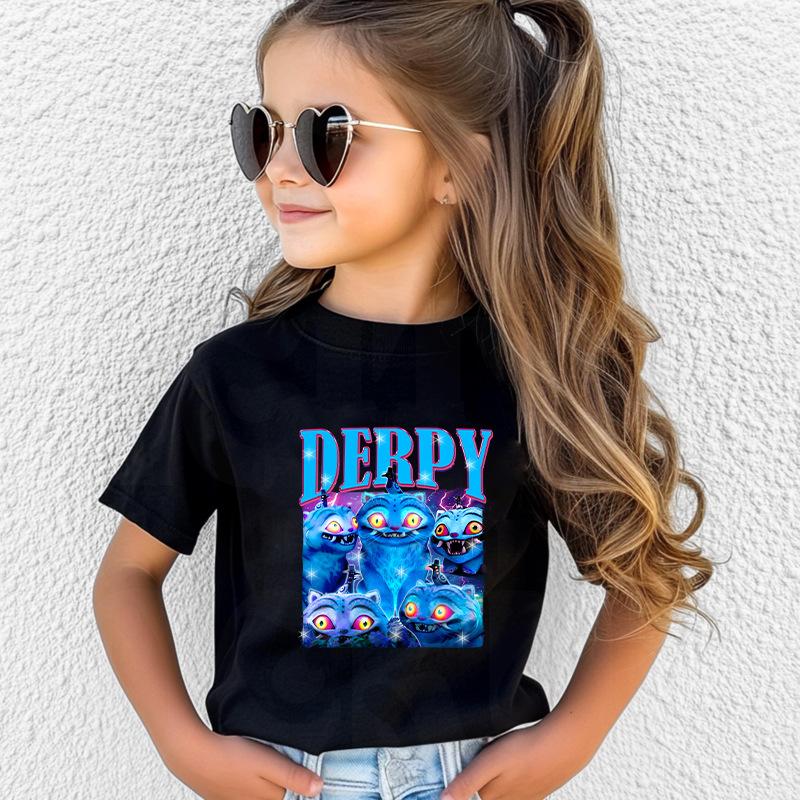 Kpop Korean Wave Witch Hunting Team Tiger Printed Children's T-shirt