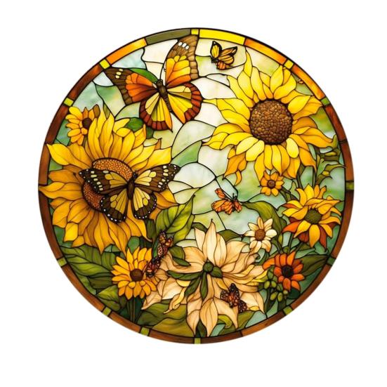 Colourful Butterfly Wreath Pendant Imitation Glass Insect Garland Hanging Acrylic Plate Decoration Summer Festival Decorations