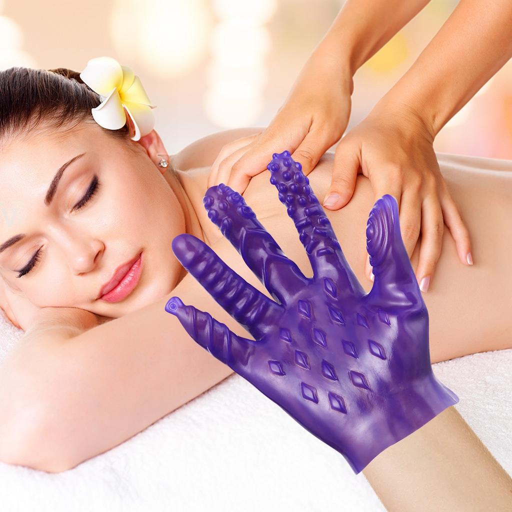 Текстурированная массажная перчатка, накладки на пальцы для эротического массажа клитора, вагинального массажа и фистинга