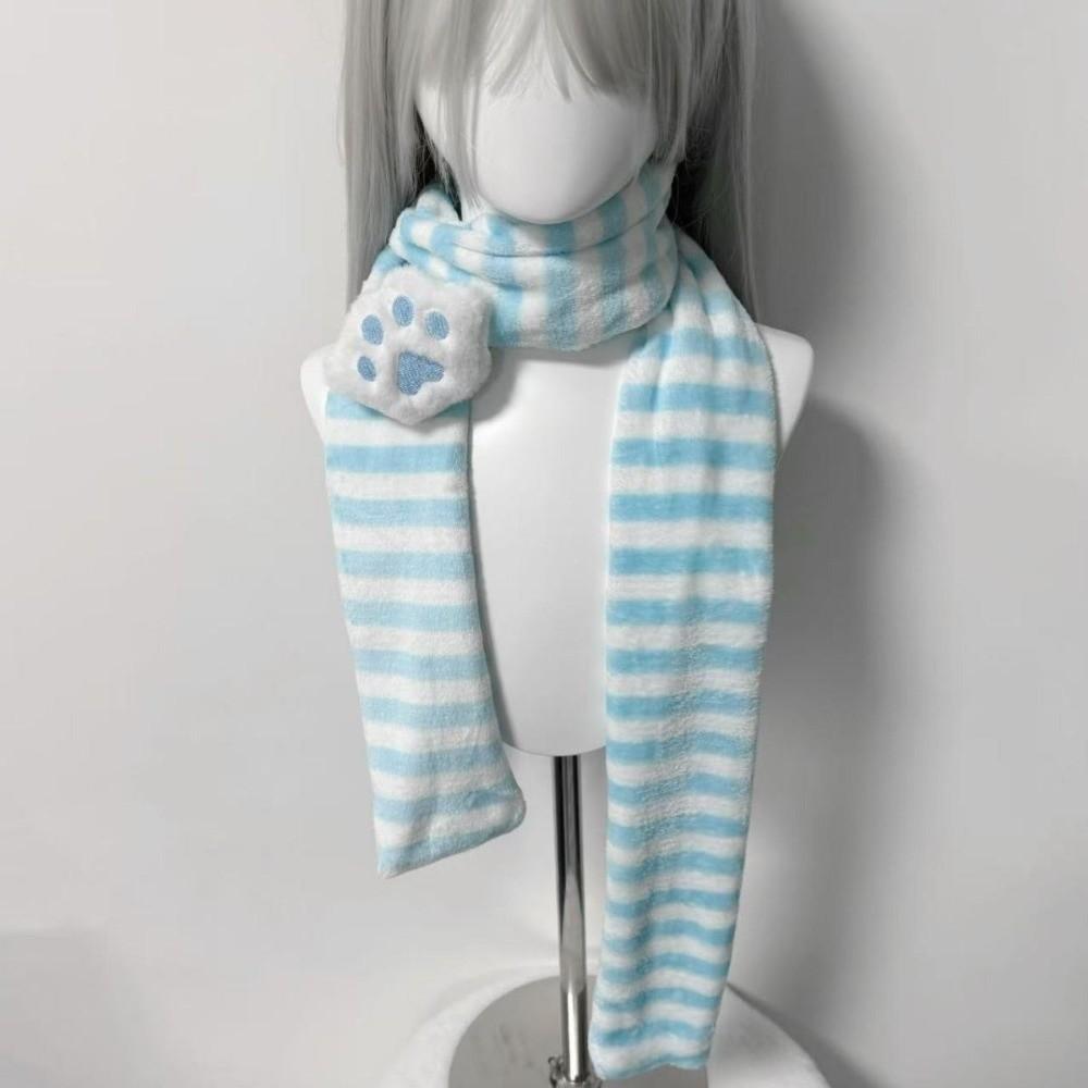 Winter Cat Paw Scarf Y2K Stripe Scarf Fashion Knitted Scarf Party