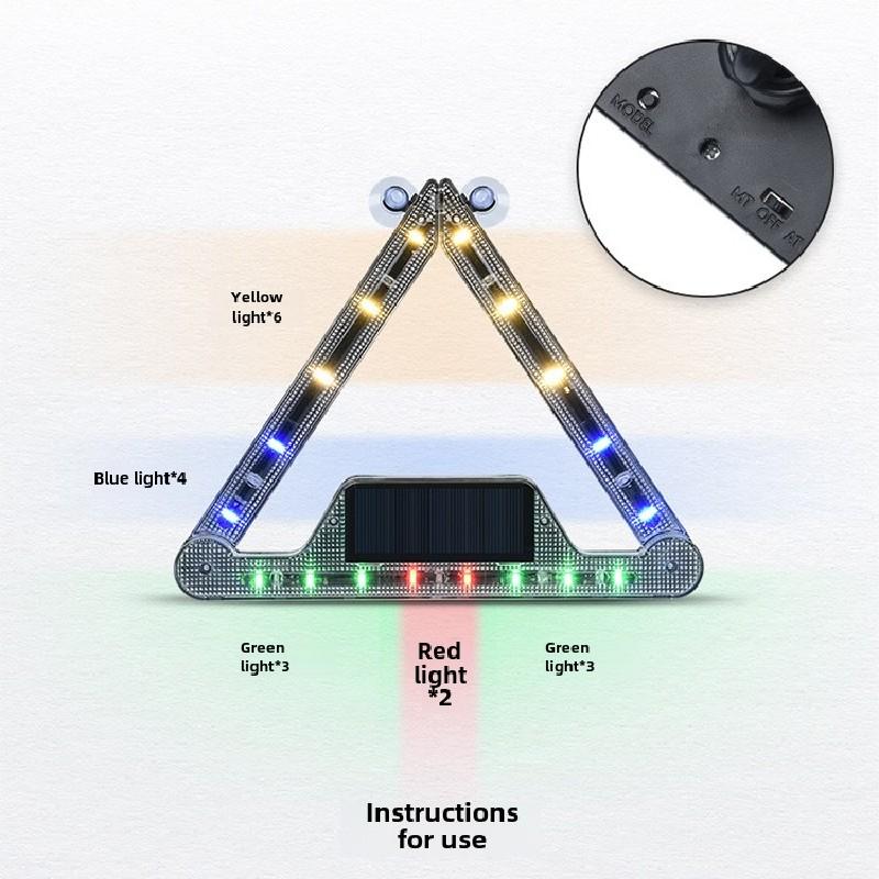Солнечный козырек для автомобиля, стробоскопическая мигающая лампа, светодиодная лампа для украшения салона, треугольная рамка, аварийный парковочный сигнальный стробоскоп