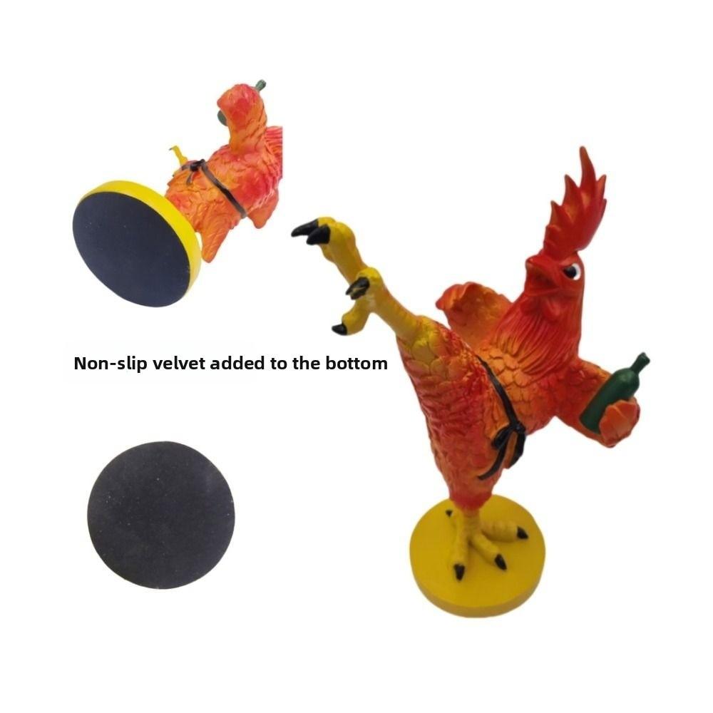 Resin Rooster Sculpture Funny Animal Miniatures Figurine Drunken Kung Fu Chicken Statue Gift