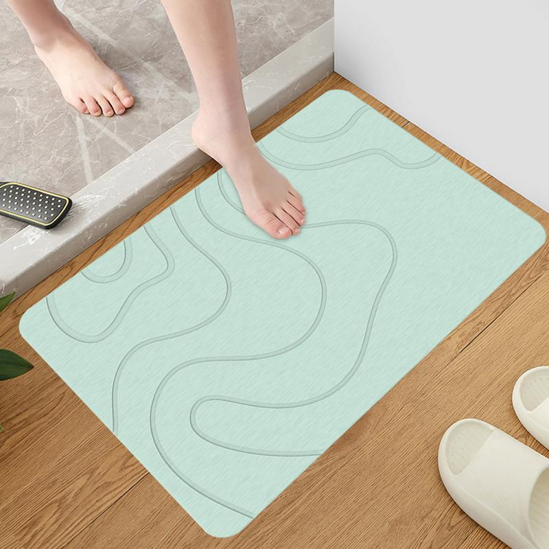 1PC Super Absorbent Non-slip Bathroom Mat Diatomaceous Earth Bathroom Mat Quick Drying Bath Mats Entryway Rugs Home Decoration